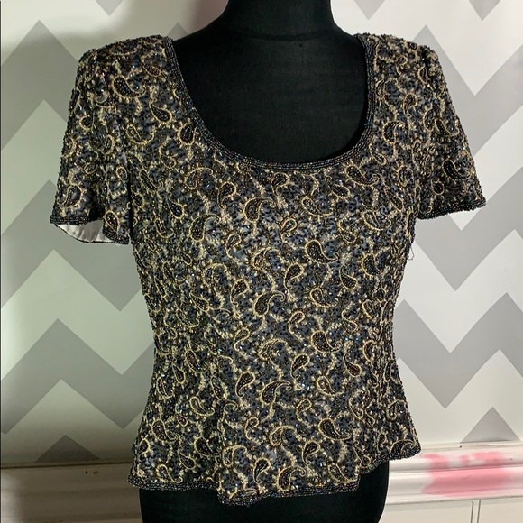 VTG Adrienna Papell 6 special occasion evening top - Picture 3 of 11